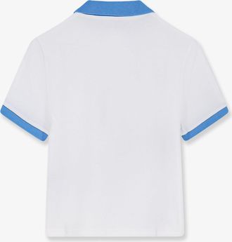Versace Womens Polo Shirt Medusa Embroidery White Cotton Tops