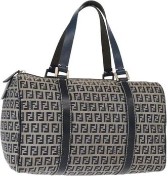 Fendi Pre-owned Canvas Handtas - Dames - Vintage Handtas - Blauw - ONE Size - Vintage
