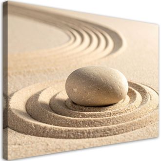 Feeby Cuadro En Lienzo, Playa De Arena Piedra Zen Spa, 100x70