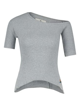 Vivienne Westwood asymmetrical-ribbed T-shirt - Grey
