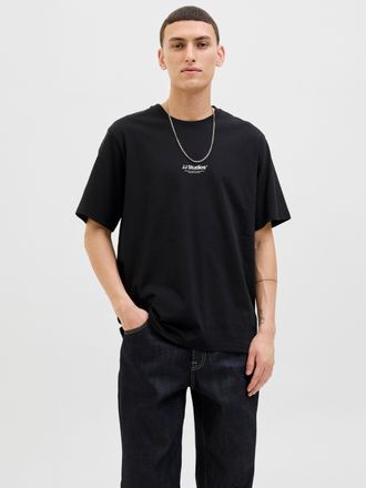 Jack & Jones T-Shirt JACK & JONES JJESOHO TEE SS CREW NECK NOOS, Herren, Gr. XXL, schwarz, Single Jersey, Obermaterial: 100% Baumwolle, bedruckt, relaxed fit norma