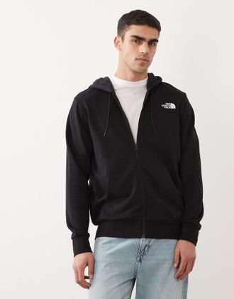 The North Face Simple Dome - Felpa con cappuccio e zip leggera nera con logo-Nero