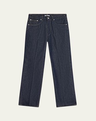 Auralee Mens Indigo Wash Hard-Twist Denim Jeans