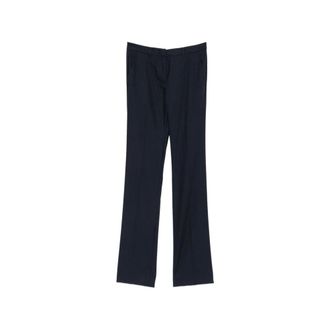 Marella Broek met persvouw en riemlussen - Dames - Broeken - Blauw - Maat: L