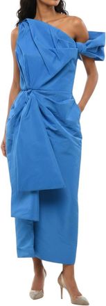 Alexander McQueen Blue One Shoulder Midi Dress