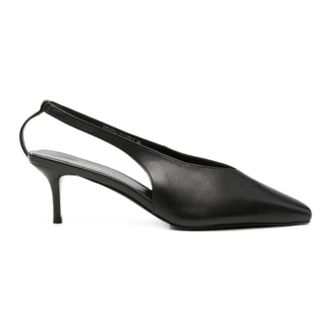 Sergio Moretti Schoenen, Dames, Zwart, 39 EU, Leer, Pumps met puntige neus en V-uitsnijding