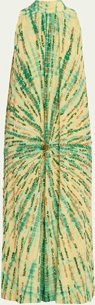 Verandah Hand-Beaded Tie-Dye Sunrise Gown
