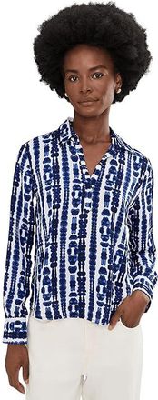 Nic+Zoe Shibori Stripe Top Womens Clothing Indigo : 2XL, Polyester