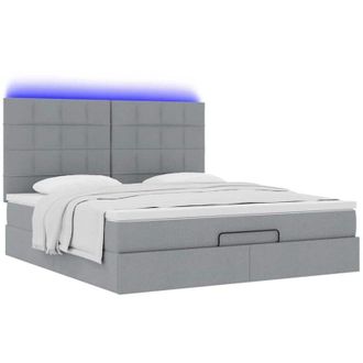 vidaXL Vidaxl - Estructura De Cama Otomana Colch&oacute;n Tela Gris Claro 180x200cm