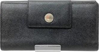 Bulgari Black Leather Long Wallet (Bi-Fold) (Pre-Owned)