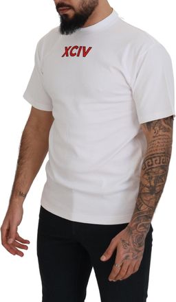 GCDS Mens White Logo Print Cotton Short Sleeves T-Shirt