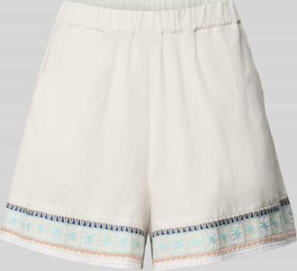 Jake*s Casual Bermudas aus Leinen-Baumwoll-Mix mit Eingrifftaschen in Beige, Gr&ouml;&szlig;e 34