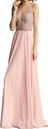 Jovani Sleeveless Chiffon Prom Dress In Blush