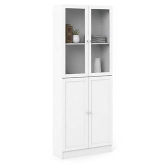 Dmora Estante Para Libros Bagaladi, Estante De Oficina, Porta Libros M&oacute;vil, Biblioteca, 79x28 H203 Cm, Blanco - Dmora