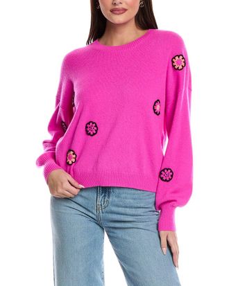 Brodie Fleur Cashmere Crewneck Sweater