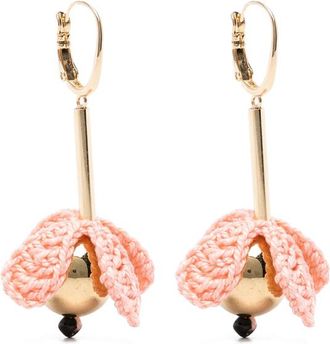 La DoubleJ Bouquet Drop Crochet-flower Drop Earrings