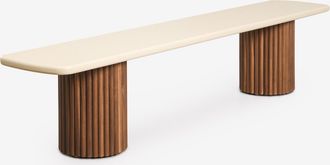 Sklum Banco En Cemento Y Madera De Acacia Sirvon Sklum