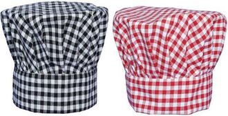 OEM Set Di 2 Cappelli Da Chef Neri Con Parte Superiore In Rete - Cappello Da Lavoro Traspirante E Confortevole Per Uso Professionale In Cucina