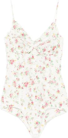 Shushu/Tong Floral-print Ruffled Bodysuit