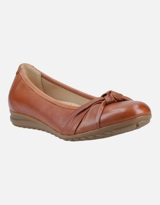 Hush Puppies Womens Hush Puppies Lilith Leather Womens Tan Standard Flats - Brown - Size: 7