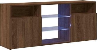 Berkfield Home TV Cabinet with LED Lights Brown Oak 120x30x50 cm | Size: 120 x 30 x 50 cm