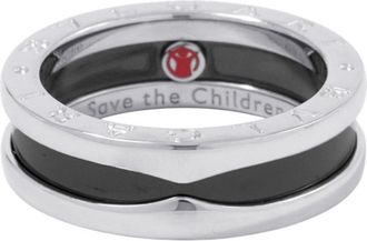 Bulgari B.Zero1 Black Ceramic Silver 925 Band Ring (Pre-Owned)