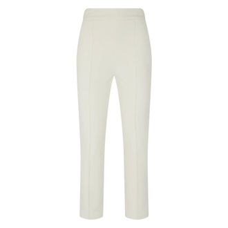 Elisabetta Franchi Slim-fit Trousers, female, White, Size: XS Trousers in technical bi-elastic fabric with belt