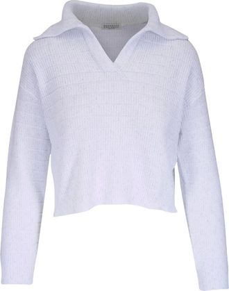 Brunello Cucinelli Top con paillettes - Bianco