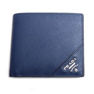 Prada Blue Leather Wallet (Bi-Fold) (Pre-Owned)