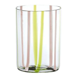Zafferano Bicchiere Tirache Zafferano in vetro borosilicato bicolore Verde-ametista box 6 pezzi