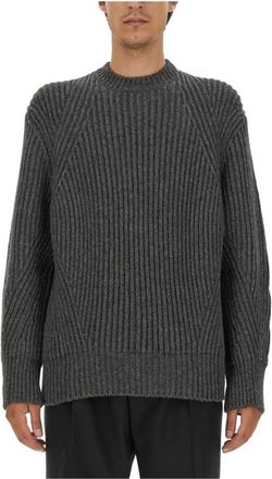 Alexander McQueen Oversized Wollen Trui Gemaakt in Itali&euml; - Heren - Ronde hals truien - Zwart - M - Wol - Truien & Vesten