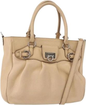 Ferragamo Pre-owned Handbags, female, Beige, Size: ONE SIZE Pre-owned Handbag