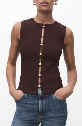 Mango Knit Sweater Vest in Brown at Nordstrom, Size X-Small