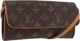 Louis Vuitton Pre-owned Monogram Canvas Crossbody Bag - Dames - Vintage Schoudertas - Bruin - ONE Size - Leer - Vintage