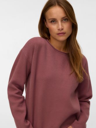 Vero Moda Strickpullover VERO MODA VMGOLD ROLL LS O-NECK PULLOVER GA, Damen, Gr. XS, braun (rose braun), Strick, Obermaterial: 50% Viskose, 28% Polyester, 22% N
