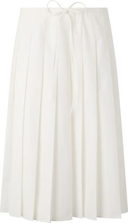Prada Short Skirts, female, White, Size: XS Pleated Midi Skirt