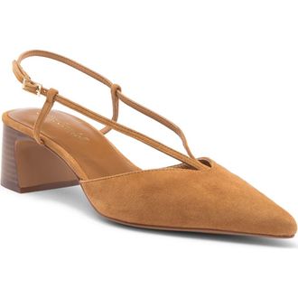Jeffrey Campbell Annemarie Slingback Pointed Toe Pump in Tan Suede at Nordstrom Rack, Size 9.5