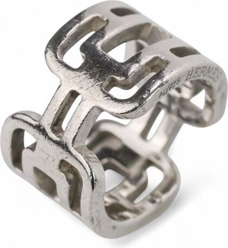 Herm&egrave;s Silver Silver 925 Band Ring (Pre-Owned)