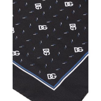 Dolce & Gabbana Mens Black Silk Pocket Square Accessory