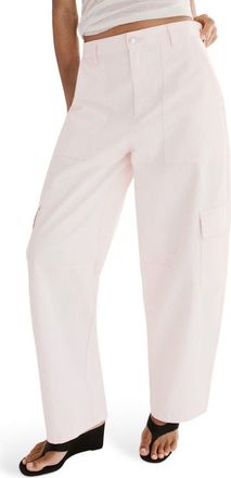 Mango Wide Leg Cargo Jeans in Pastel Pink at Nordstrom, Size 10