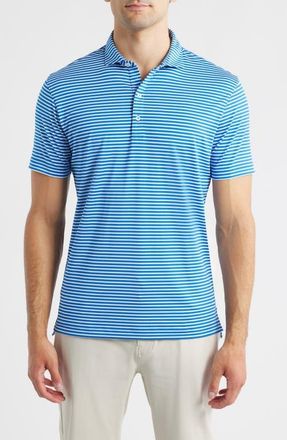 Johnnie-O Rex Stripe Performance Jersey Polo in Sound Side at Nordstrom, Size Xx-Large