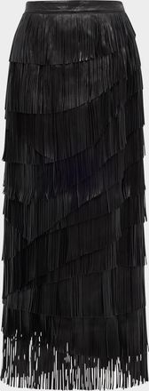 Ulla Johnson Therese Leather Fringe Skirt