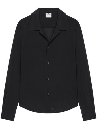 Courr&egrave;ges Black Shirt with Camp Collar