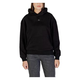Calvin Klein Jeans Woven Label Peached Hoodie - Dames - Hoodies - Zwart - XS - Katoen - Hoodies & sweatvesten