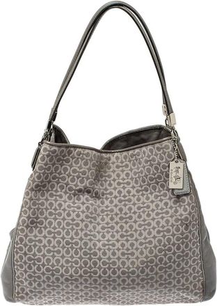 Coach Grey Signature Canvas And Leather Edie 31 Shoulder Bag