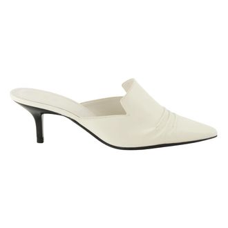 Iro Pliss&eacute; Muilezel met Hak - Dames - Muiltjes - Wit - 37 EU - Leer - Schoenen