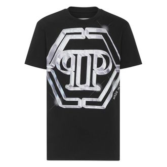 Philipp Plein Tops, Heren, Zwart, 3Xl, Katoen, T-Shirt Ronde Hals