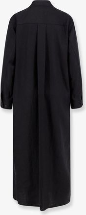 Hev&ograve; Womens Chemisier Dress Black Linen