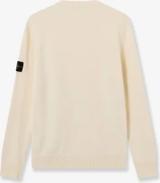Stone Island Mens Virgin Wool Blend Sweater White