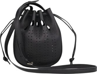 Valentino Medium Drawstring VLogo Signature - Heren - Schoudertassen - Zwart - ONE Size - Leer - Tassen